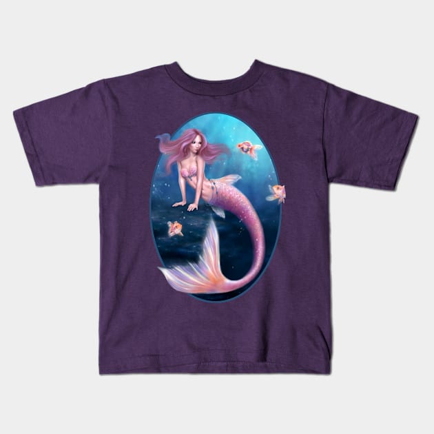 Aurelia Goldfish Mermaid Kids T-Shirt by silverstars
